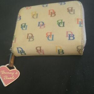 Dooney & Bourke Beige Multicolor Logo Wallet